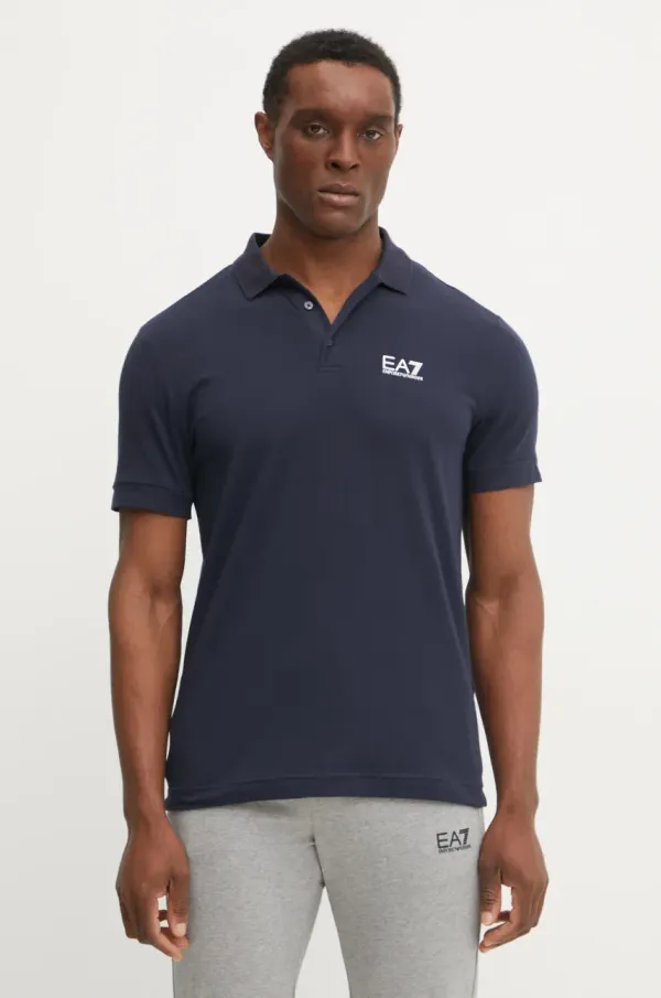 EA7 Emporio Armani Polo majica EA7 Emporio Armani za muškarce, boja: tamno plava, s tiskom, PJVQZ.8NPF14
