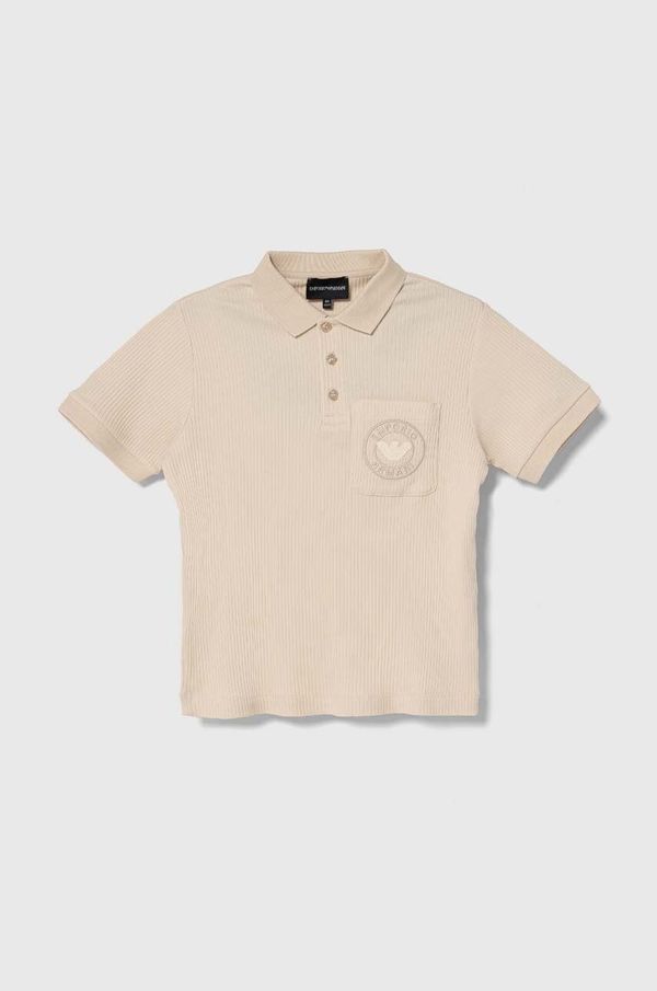 Emporio Armani Polo majica Emporio Armani boja: bež, s aplikacijom