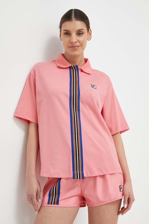 Fila Polo majica Fila za žene, boja: ružičasta