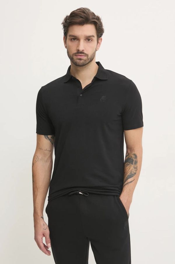 Karl Lagerfeld Polo majica Karl Lagerfeld za muškarce, boja: crna, bez uzorka, 500221.745750