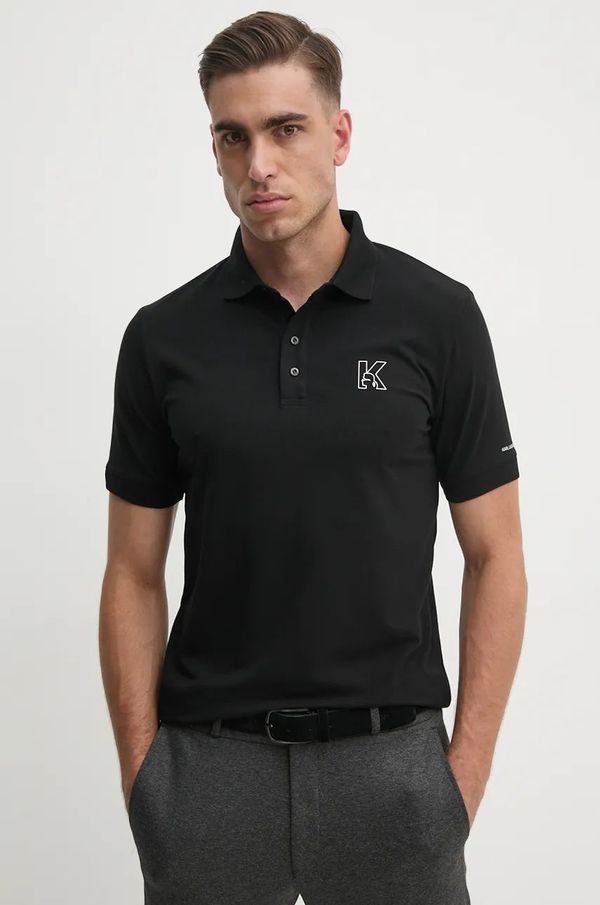 Karl Lagerfeld Polo majica Karl Lagerfeld za muškarce, boja: crna, bez uzorka, 544221.745024