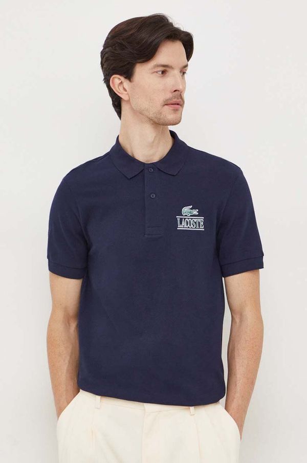 Lacoste Polo majica Lacoste za muškarce, boja: tamno plava, s tiskom
