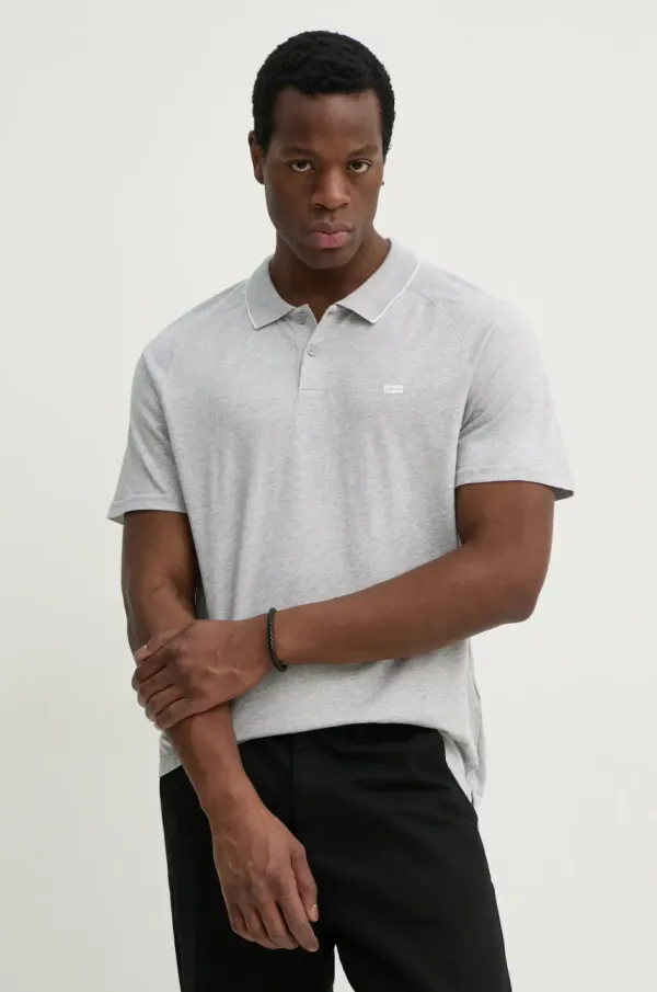 Levi's Polo majica Levi's SHORELINE TECH POLO za muškarce, boja: siva, melanž, 001EK