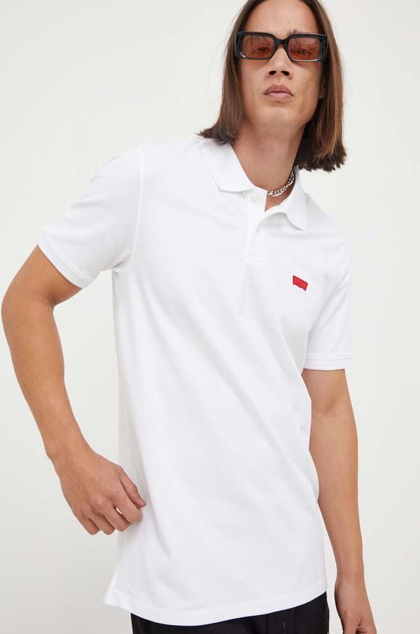 Levi's Polo majica Levi's za muškarce, boja: bijela, s aplikacijom