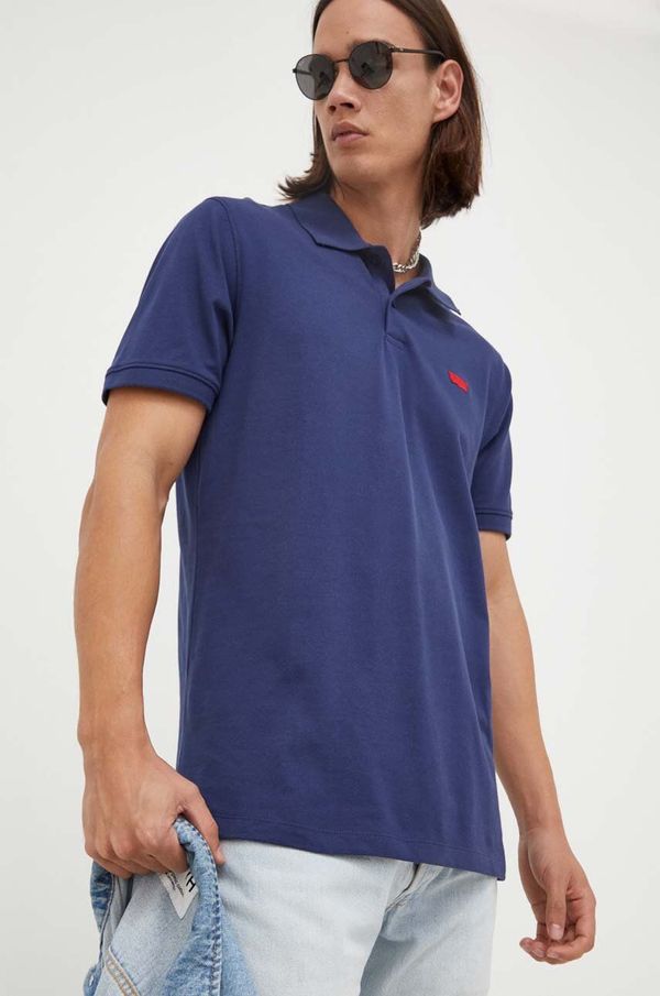 Levi's Polo majica Levi's za muškarce, boja: tamno plava, glatki model