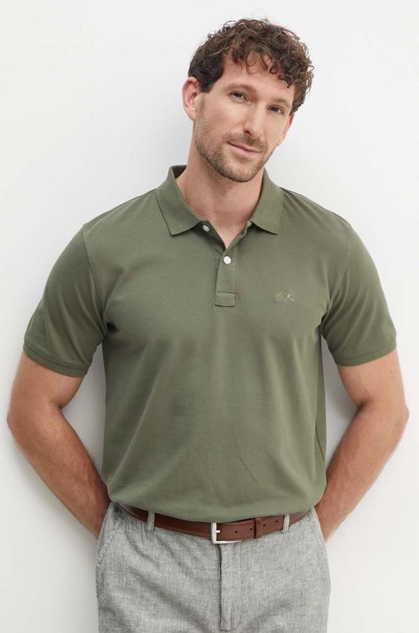 Lindbergh Polo majica Lindbergh za muškarce, boja: zelena, bez uzorka, 30-404016