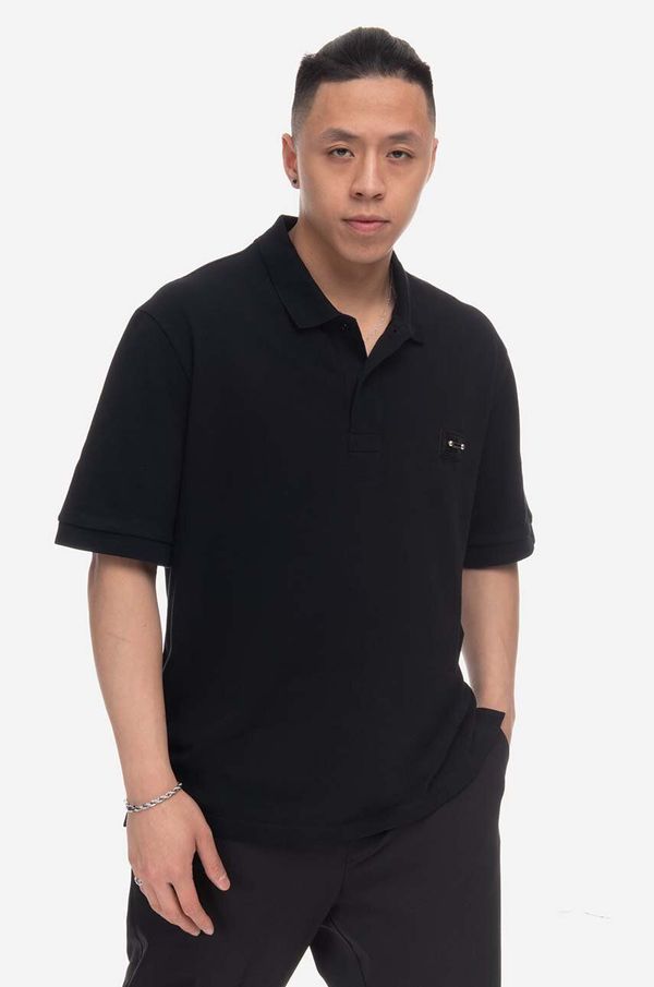 Neil Barrett Polo majica Neil Barett za muškarce, boja: crna, s aplikacijom, PBJT143.U500-3158