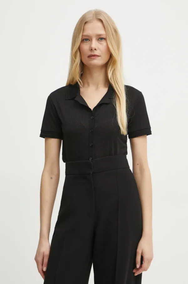 Patrizia Pepe Polo majica Patrizia Pepe za žene, boja: crna, 8K0279 K128