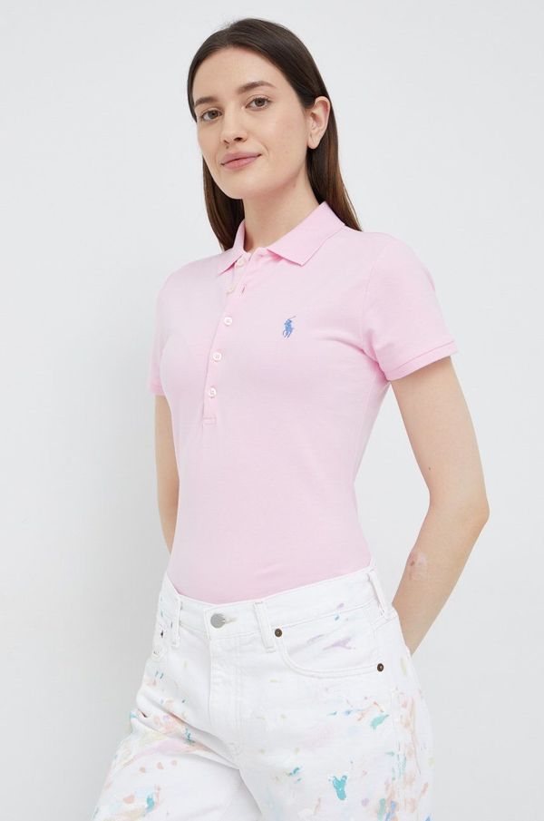 Polo Ralph Lauren Polo majica Polo Ralph Lauren za žene, boja: ružičasta, s ovratnikom