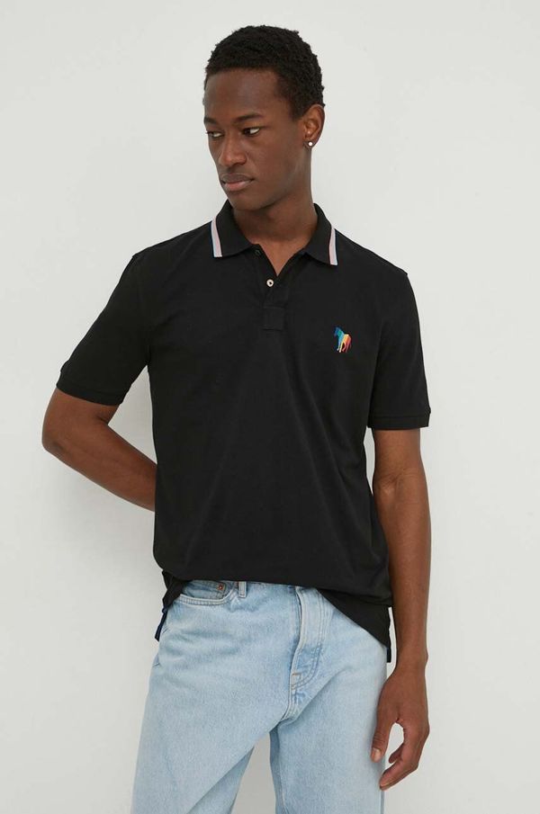 PS Paul Smith Polo majica PS Paul Smith za muškarce, boja: crna, bez uzorka
