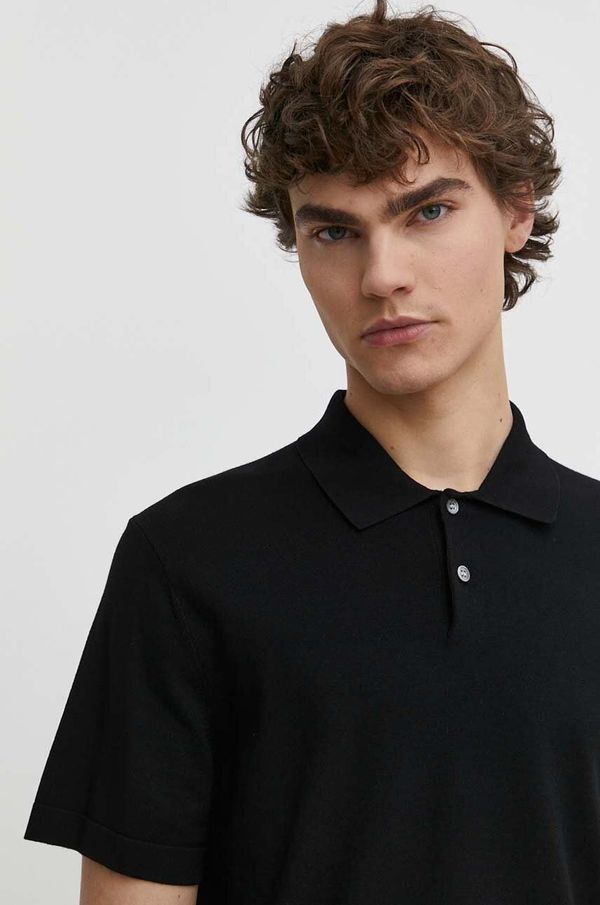 Theory Polo majica Theory za muškarce, boja: crna, bez uzorka