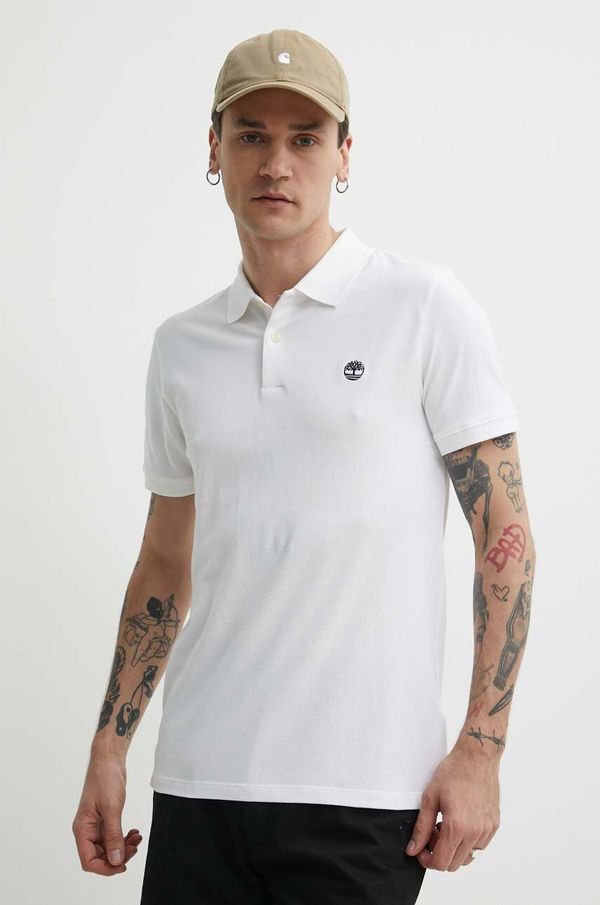 Timberland Polo majica Timberland za muškarce, boja: bijela, s aplikacijom, TB0A2DJE1001