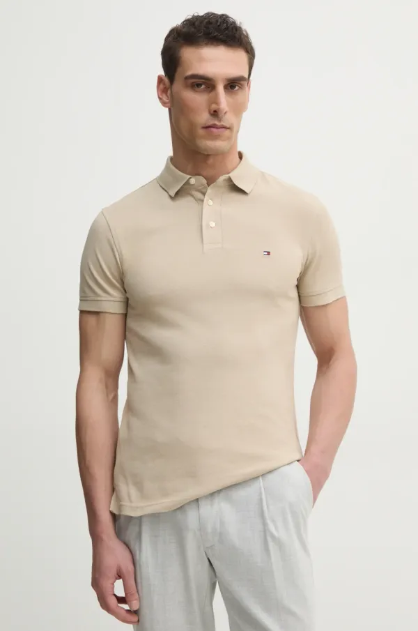 Tommy Hilfiger Polo majica Tommy Hilfiger za muškarce, boja: bež, bez uzorka, MW0MW17771