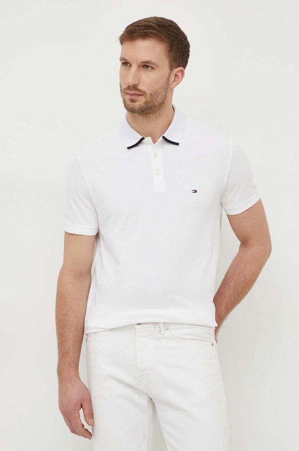 Tommy Hilfiger Polo majica Tommy Hilfiger za muškarce, boja: bijela, bez uzorka, MW0MW34754