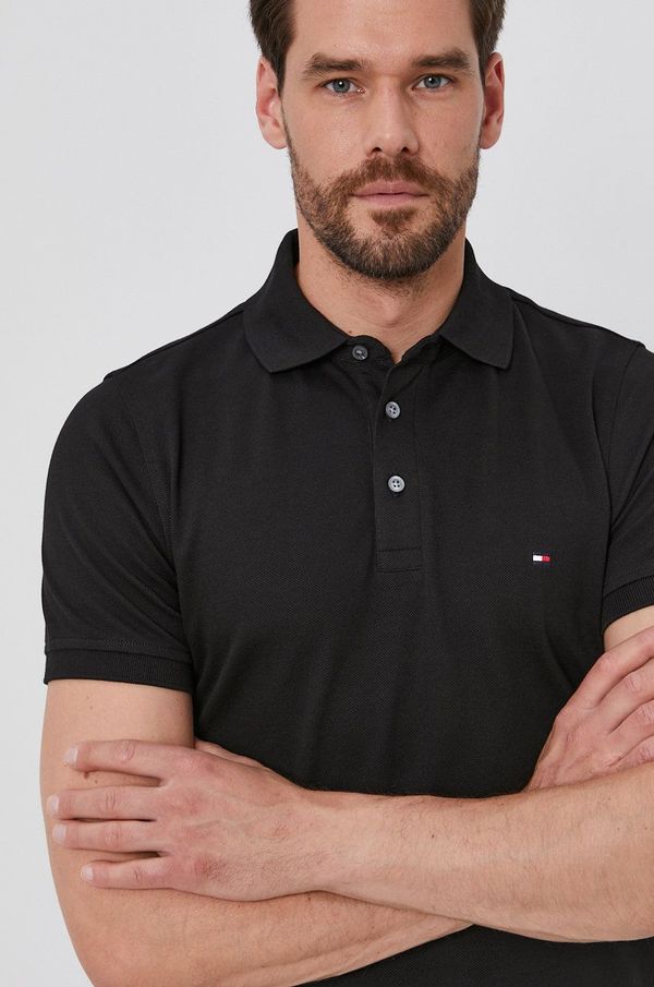 Tommy Hilfiger Polo majica Tommy Hilfiger za muškarce, boja: crna, MW0MW17771