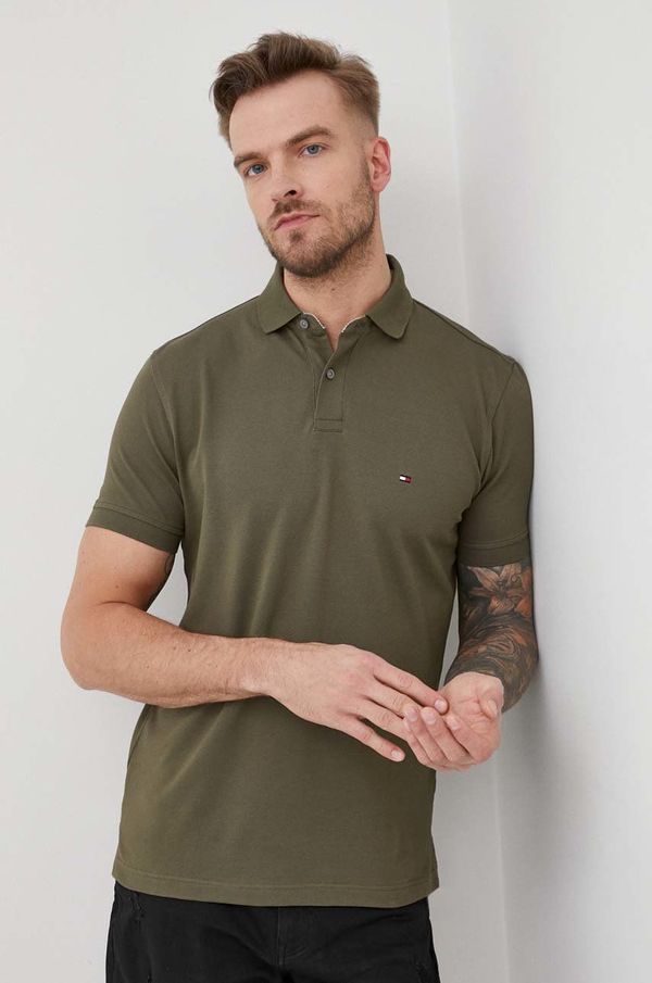 Tommy Hilfiger Polo majica Tommy Hilfiger za muškarce, boja: zelena