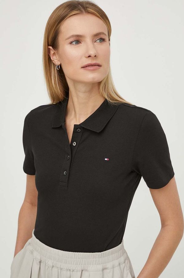 Tommy Hilfiger Polo majica Tommy Hilfiger za žene, boja: crna