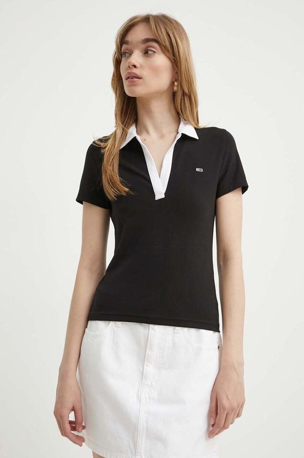 Tommy Jeans Polo majica Tommy Jeans za žene, boja: crna, DW0DW17225