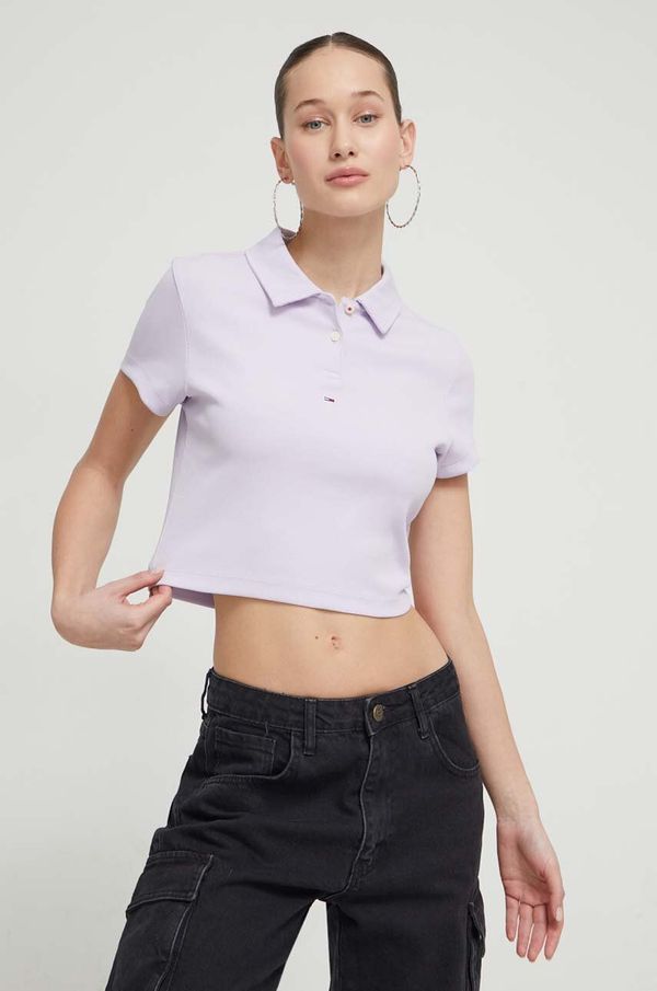 Tommy Jeans Polo majica Tommy Jeans za žene, boja: ljubičasta, DW0DW18315