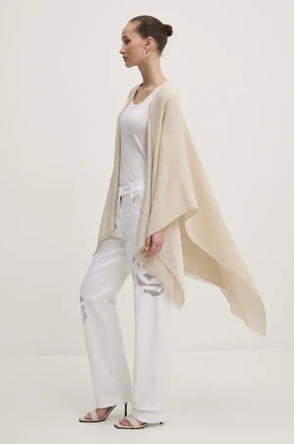 Blugirl Blumarine Pončo Blugirl Blumarine boja: bež, lagane, PA5029.T0300