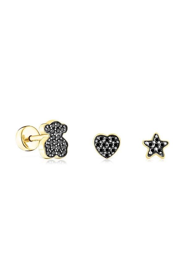 Tous Pozlaćene srebrne naušnice Tous Piercing 3-pack