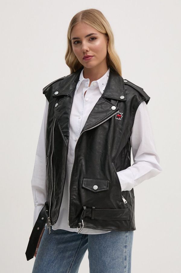 DKNY Prsluk Dkny za žene, boja: crna, za prijelazno razdoblje, D2E4A110
