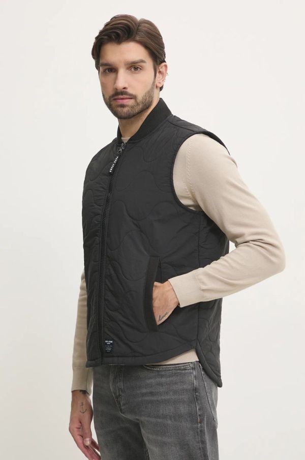 Pepe Jeans Prsluk Pepe Jeans MANU za muškarce, boja: crna, za prijelazno razdoblje, PM403069