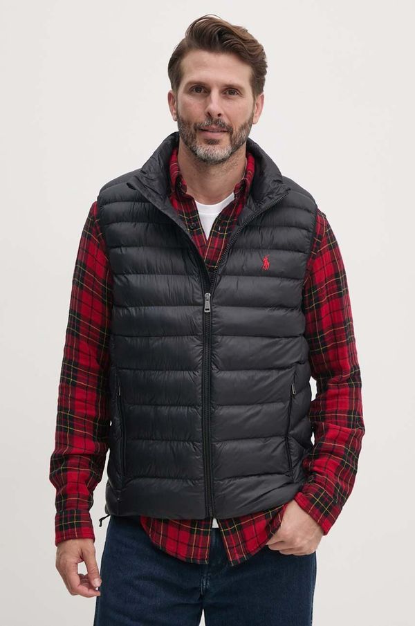 Polo Ralph Lauren Prsluk Polo Ralph Lauren za muškarce, boja: crna, za prijelazno razdoblje, 710949962
