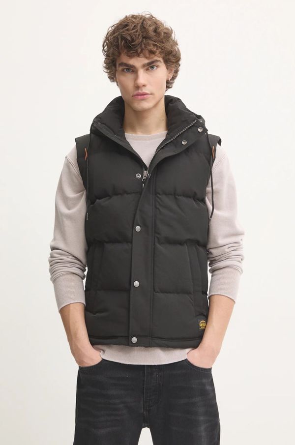 Superdry Prsluk Superdry za muškarce, boja: crna, za zimu, M5011708A-12A