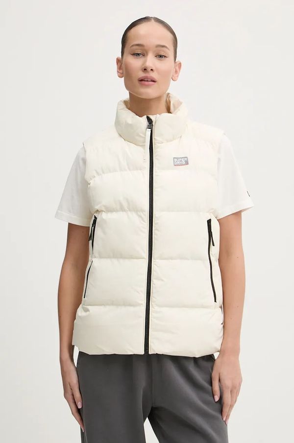 Superdry Prsluk Superdry za žene, boja: bež, za zimu, W5011717A-71D