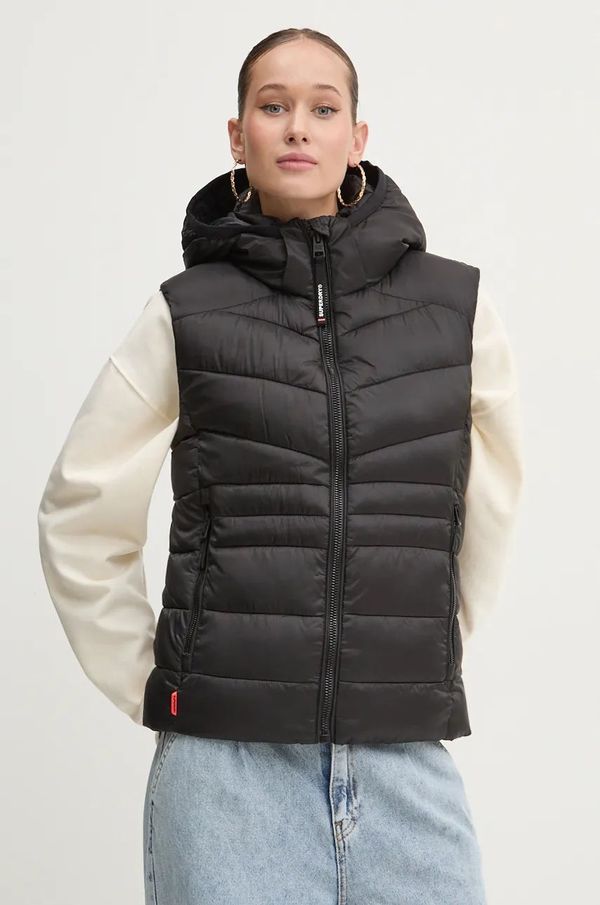 Superdry Prsluk Superdry za žene, boja: crna, za zimu, W5011715A-02A