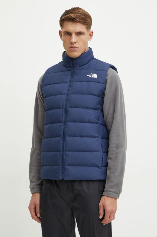The North Face Prsluk The North Face Aconcagua 3 za muškarce, boja: tamno plava, za zimu, NF0A84IK4GV1
