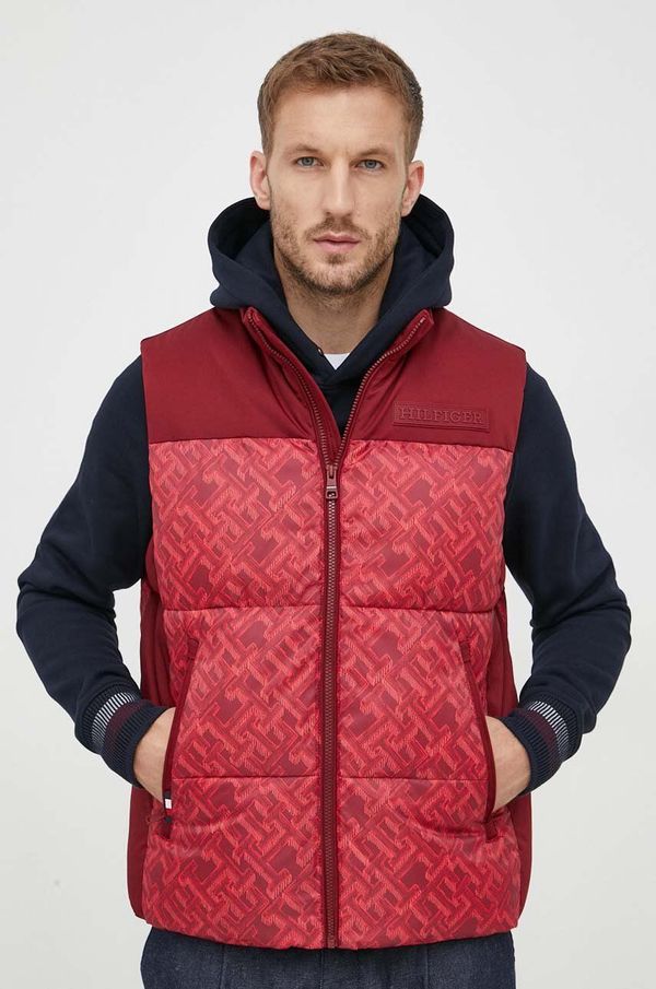 Tommy Hilfiger Prsluk Tommy Hilfiger za muškarce, boja: crvena, za zimu