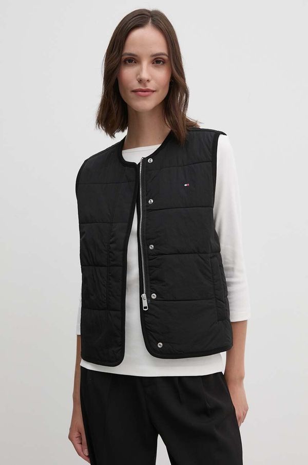 Tommy Hilfiger Prsluk Tommy Hilfiger za žene, boja: crna, za prijelazno razdoblje, WW0WW42348