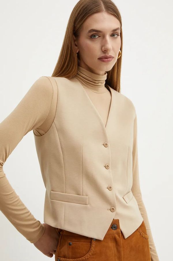 Weekend Max Mara Prsluk Weekend Max Mara boja: smeđa, jednoredno zakopčavanje, 2425916011600