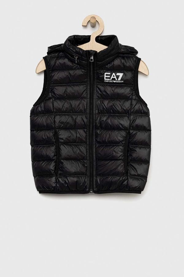 EA7 Emporio Armani Pufasti dječji prsluk bez rukava EA7 Emporio Armani boja: crna