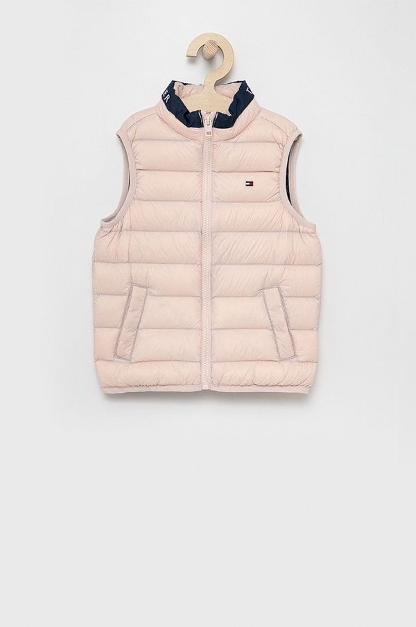 Tommy Hilfiger Pufasti dječji prsluk bez rukava Tommy Hilfiger boja: ružičasta