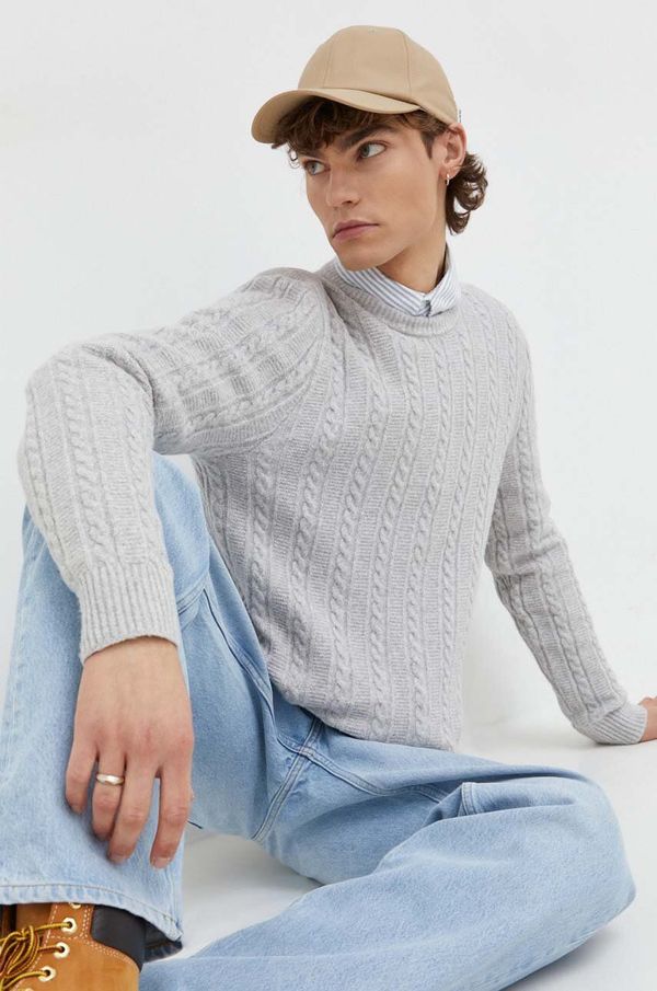 Abercrombie & Fitch Pulover Abercrombie & Fitch za muškarce, boja: siva