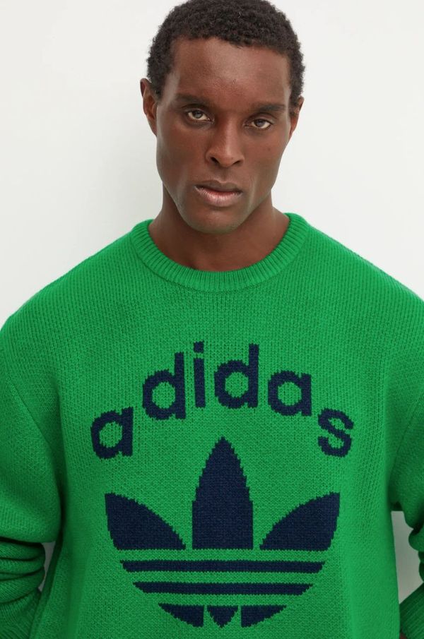 adidas Originals Pulover adidas Originals Knit Crewneck za muškarce, boja: zelena, JN5966