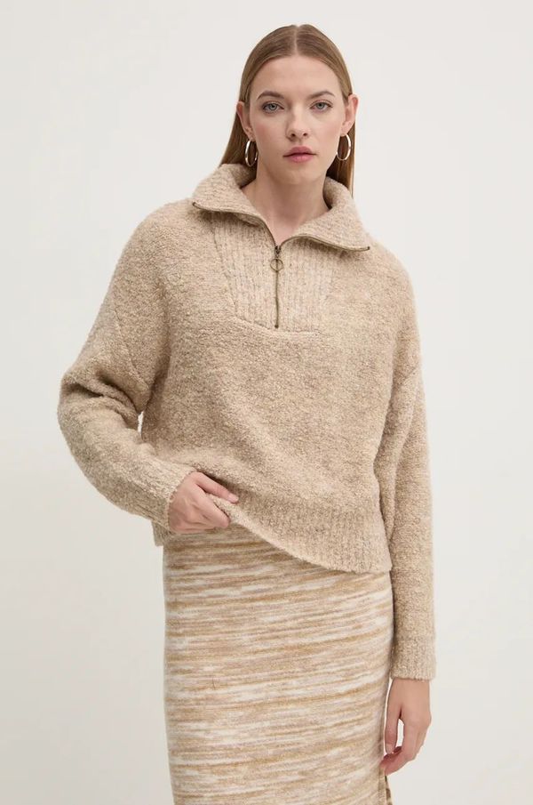 Billabong Pulover Billabong Lost Heaven za žene, boja: bež, topli, s poludolčevitom, EBJSW00120