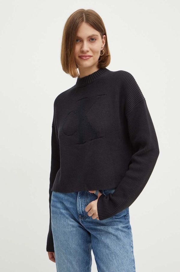 Calvin Klein Jeans Pulover Calvin Klein Jeans za žene, boja: crna, s poludolčevitom, J20J223615