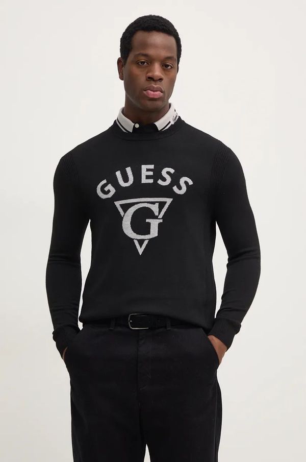 Guess Pulover Guess EDGAR za muškarce, boja: crna, lagani, M4BR06.Z3H82