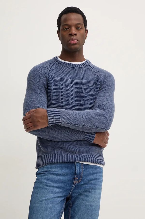 Guess Pulover Guess ELLERY za muškarce, boja: tamno plava, M4BR10.Z3KC1