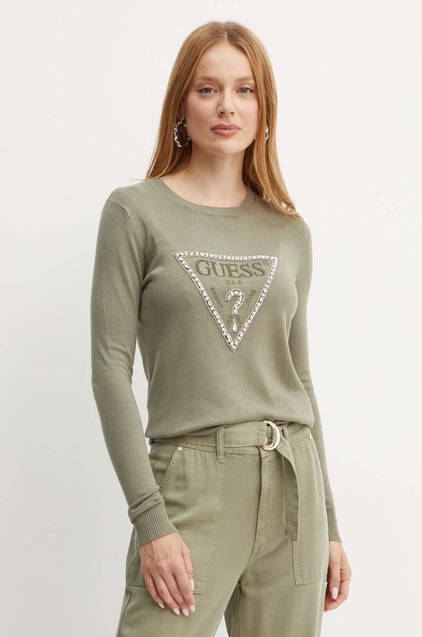 Guess Pulover Guess RYLIE za žene, boja: zelena, lagani, W4YR31 Z2NQ2
