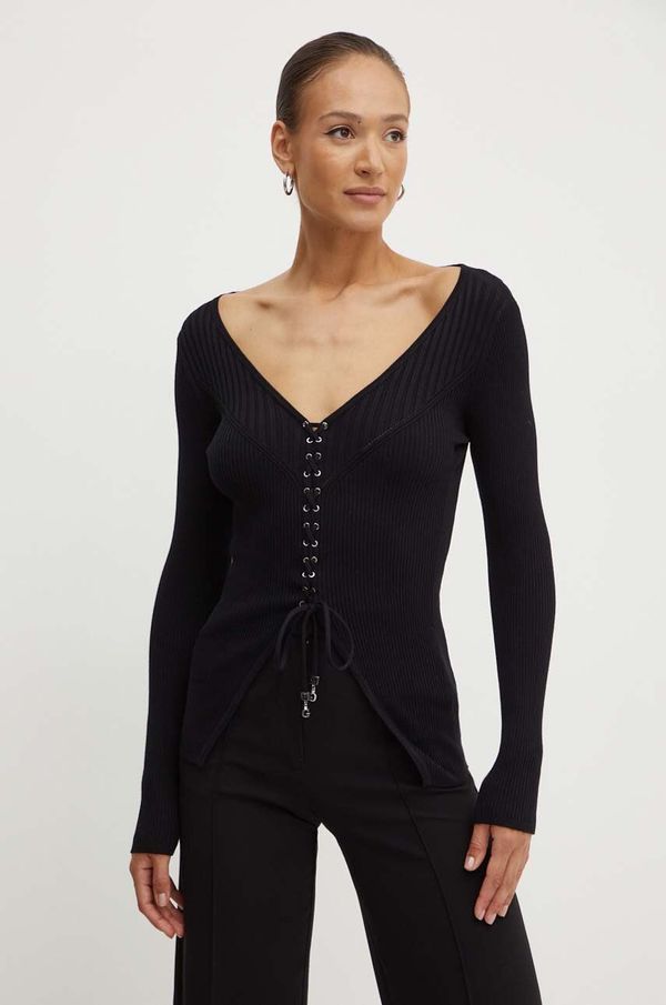 Guess Pulover Guess SELENE za žene, boja: crna, lagani, W4YR03 Z2V62