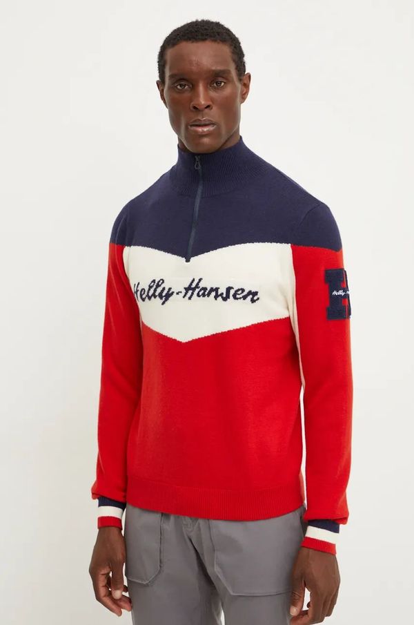 Helly Hansen Pulover Helly Hansen Apres za muškarce, boja: crvena, s poludolčevitom, 66025