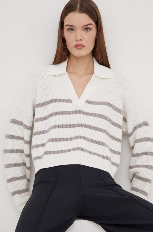 Hollister Co. Pulover Hollister Co. za žene, boja: bijela