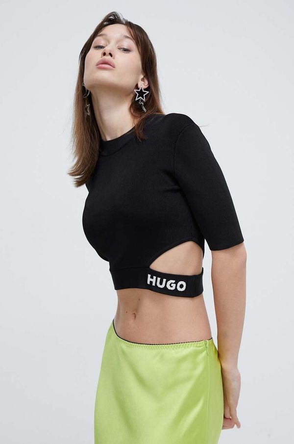 Hugo Pulover HUGO za žene, boja: crna, lagani