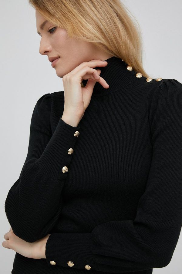 Lauren Ralph Lauren Pulover Lauren Ralph Lauren za žene, boja: crna, lagani, s dolčevitom