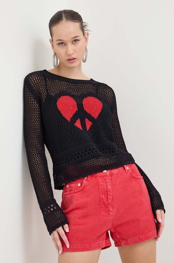 Moschino Jeans Pulover Moschino Jeans za žene, boja: crna, lagani